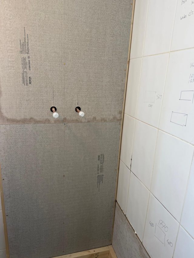 Bath removed for walk-in shower installation in Pill North Somerset