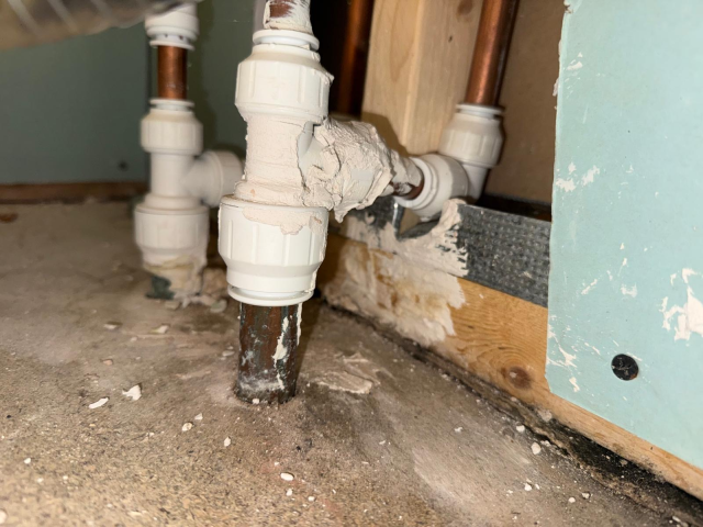 damaged boiler pipework causing leaks