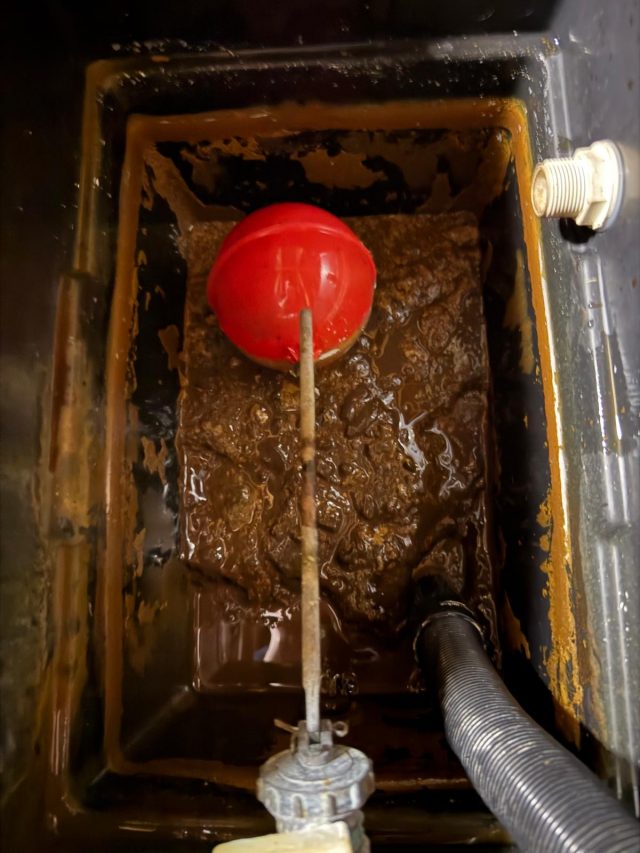 Contaminated heating feed and expansion tank inspected in Worle North Somerset